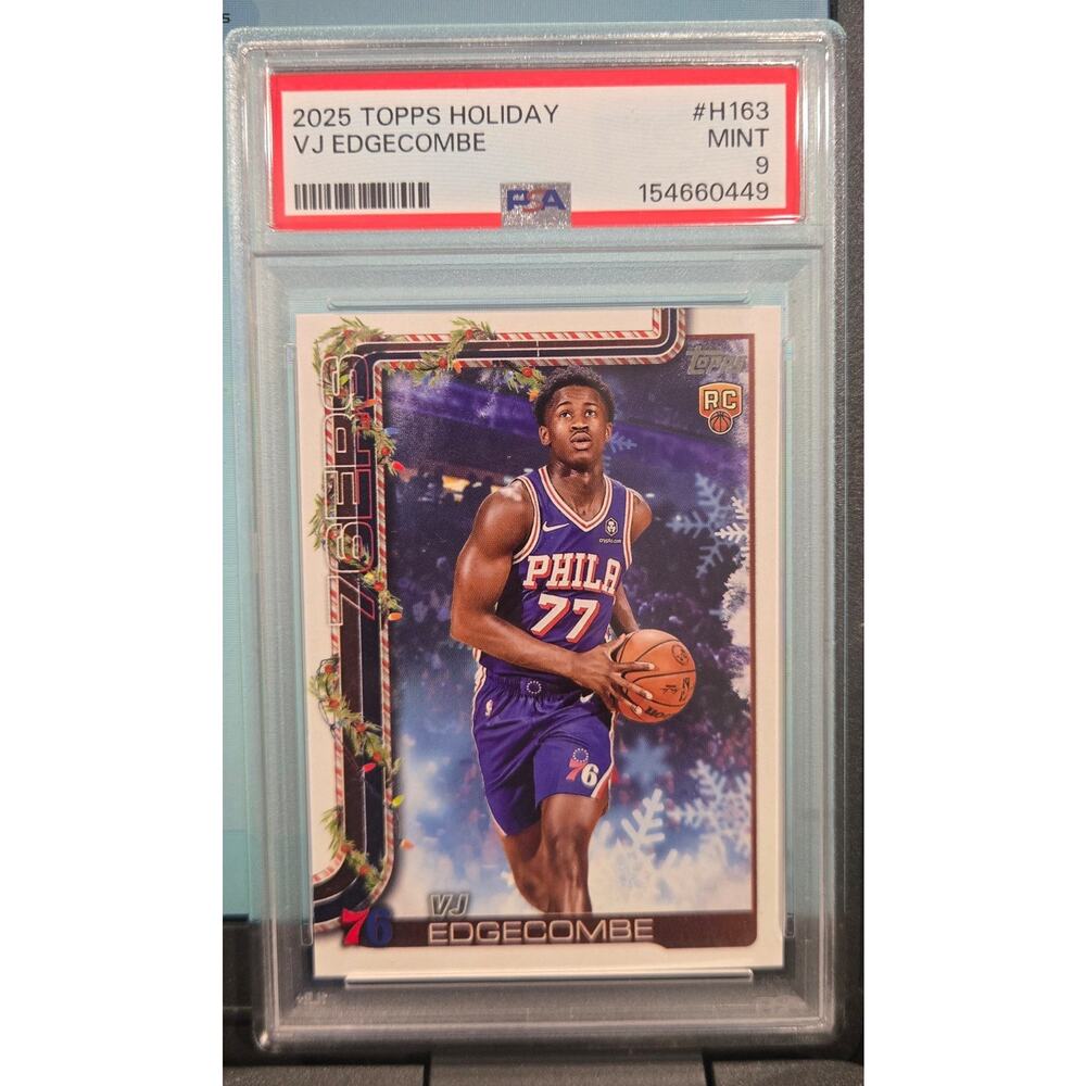2025-26 Topps Holiday VJ Edgecombe Rookie RC #H163 PSA 9 Mint